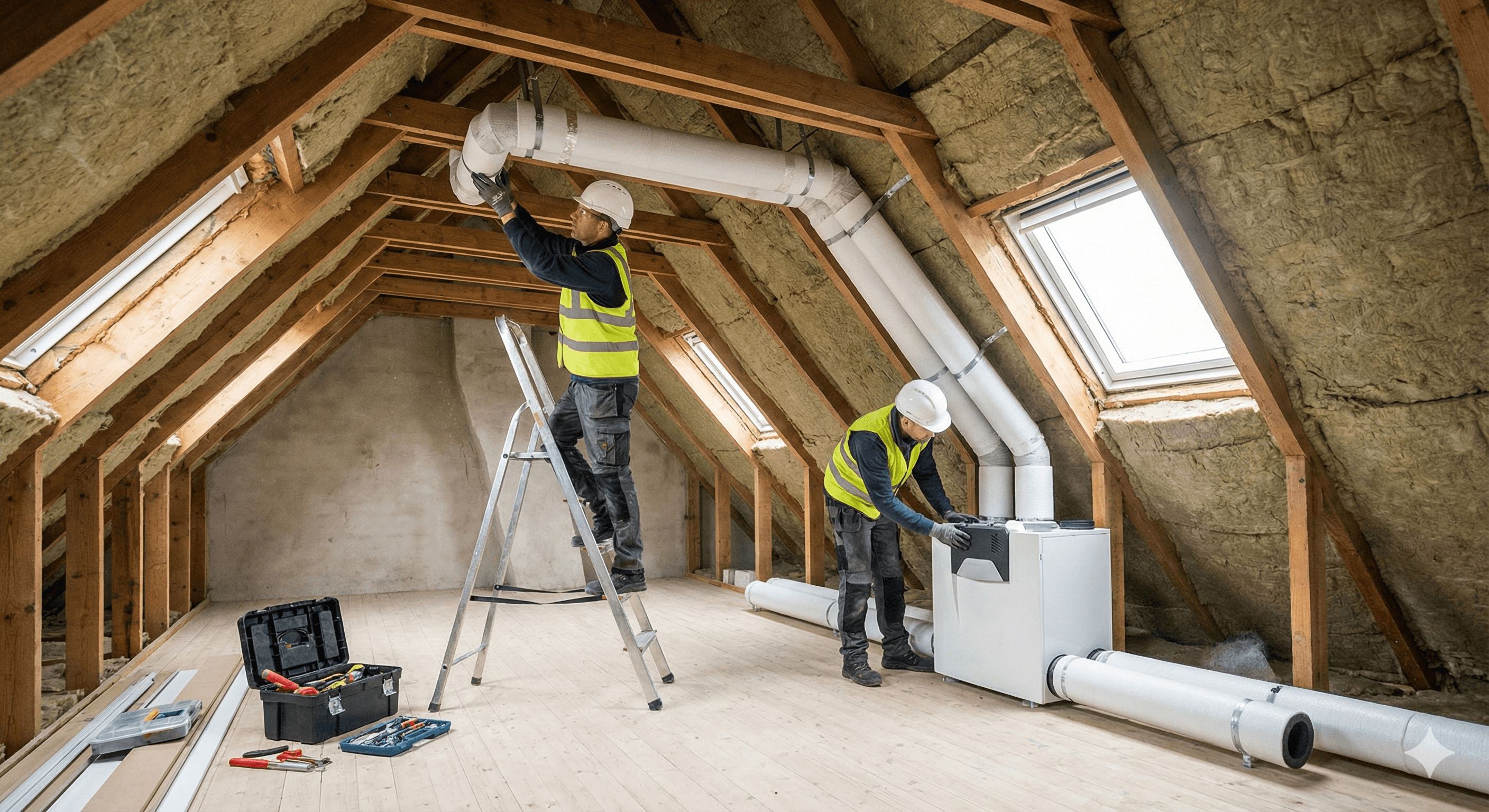 Installation VMC double flux - ventilation grenier